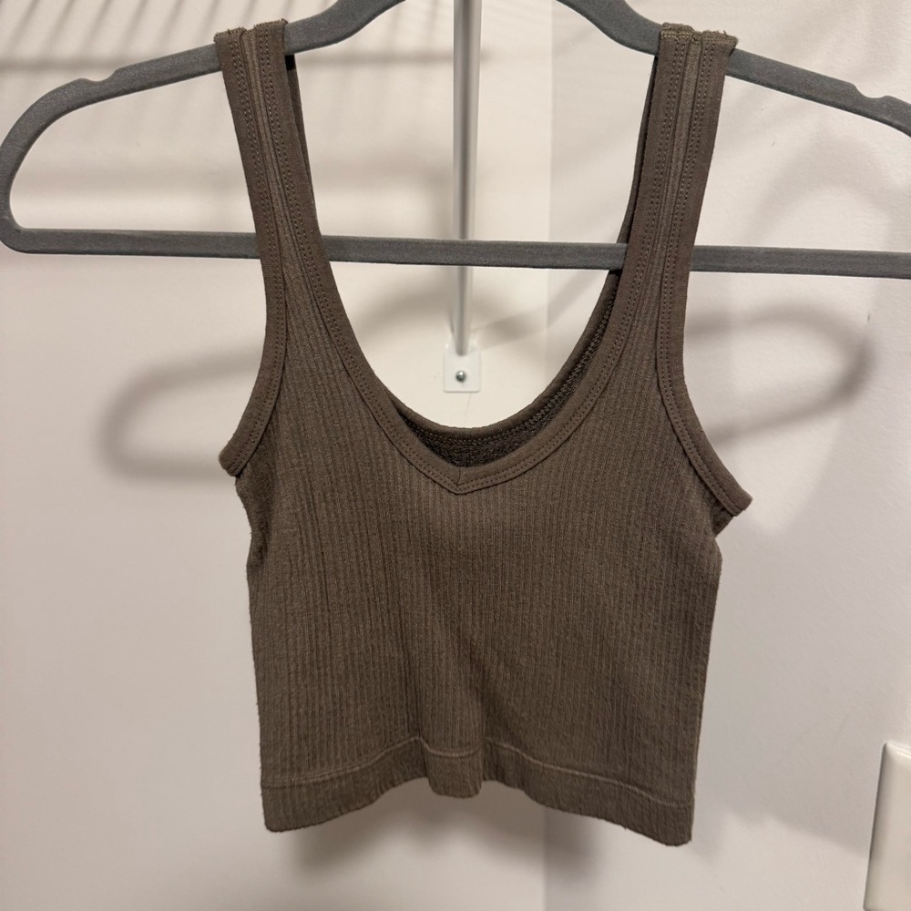 Urban Outfitters Green Ribbed Tank Top
